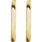  14 mm Elongated Oval Hoop Earrings in Yellow Gold