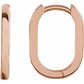 14K Rose Gold  14 mm Elongated Oval Hoop Earrings 