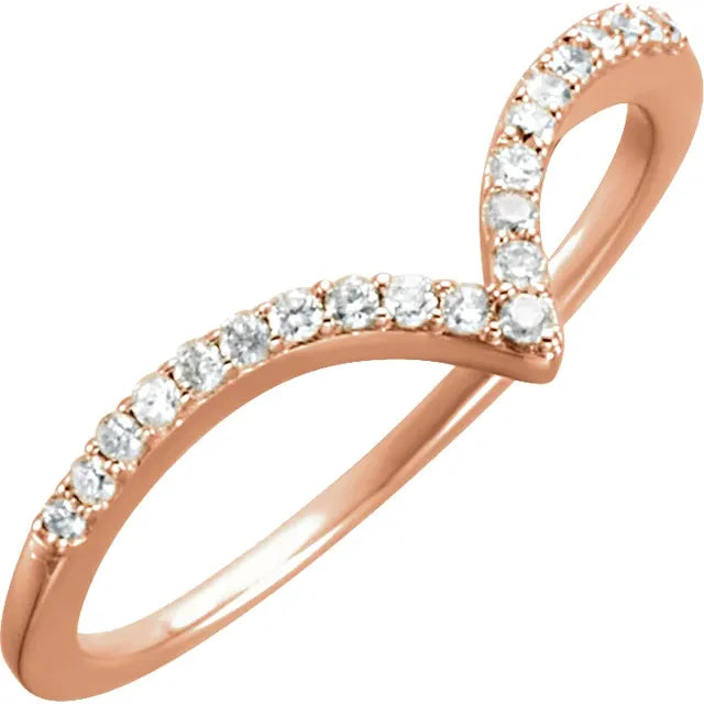 1/6 CTW Natural Diamond Wedding Ring 14K Rose Gold