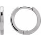 14K White gold 15 mm Hinged Hoop Earrings 