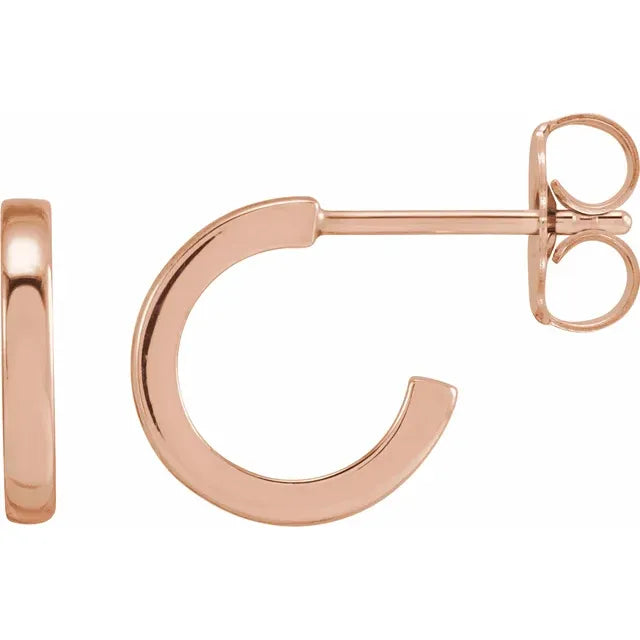14K ROse gold 15 mm Hoop Earring 