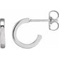 14K White gold 15 mm Hoop Earring 