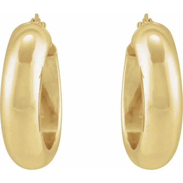 17 mm Half-Round Tube Hoop Earrings 