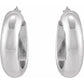  17 mm Half-Round Tube Hoop Earrings 