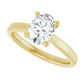 Jordan's 1 CT Classic Oval Solitaire Natural Diamond Engagement Ring for women yellow gold sideway picture 