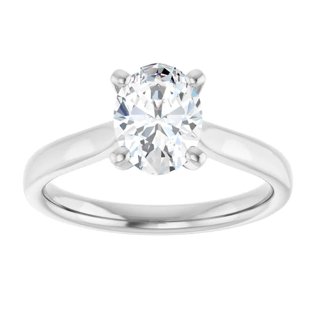 Jordan's 1 CT Classic Oval Solitaire Natural Diamond Engagement Ring for women white Gold