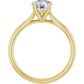 1 CT Classic Round Solitaire Natural Diamond Engagement Ring on yellow gold showing center stone and under gallery 