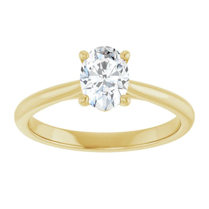 1 CT Oval Solitaire Diamond Engagement Ring 