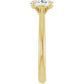1 CT Oval Solitaire Diamond Engagement Ring set in yellow gold showing shank from the side 