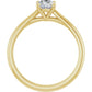1 CT Oval Solitaire Diamond Engagement Ring set in yellow gold showing under gallery 