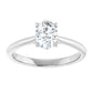 1 CT Oval Solitaire Diamond Engagement Ring Set in white gold or platinum 