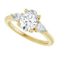 1 1/4 CTW Three Stones Oval and pear Diamond Engagement Ring in Yellow gold