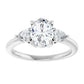 1 1/4 CTW Three Stones Oval and pear Diamond Engagement Ring in white gold 