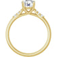 1 + CTW Round Natural Diamond Engagement Ring 14K Yellow gold Stand up