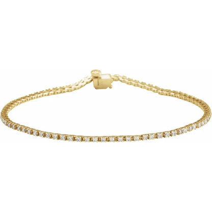 1CTW Diamond Tennis Bracelet Set in Yellow Gold 