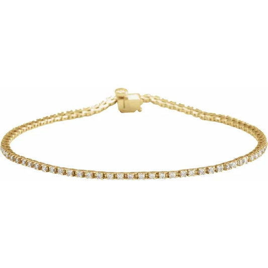 1CTW Diamond Tennis Bracelet Set in Yellow Gold 