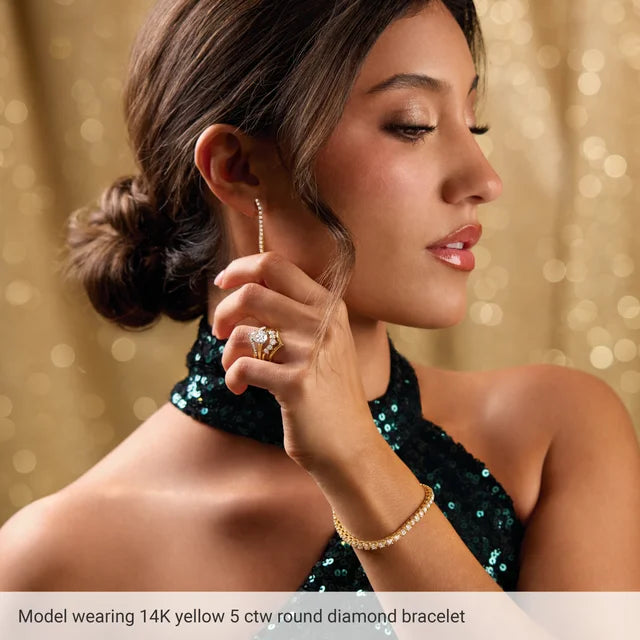 Model wearing a Diamond Tennis Bracelet 