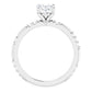 1 CTW Diamond engagement ring 14K White Gold Side Picture