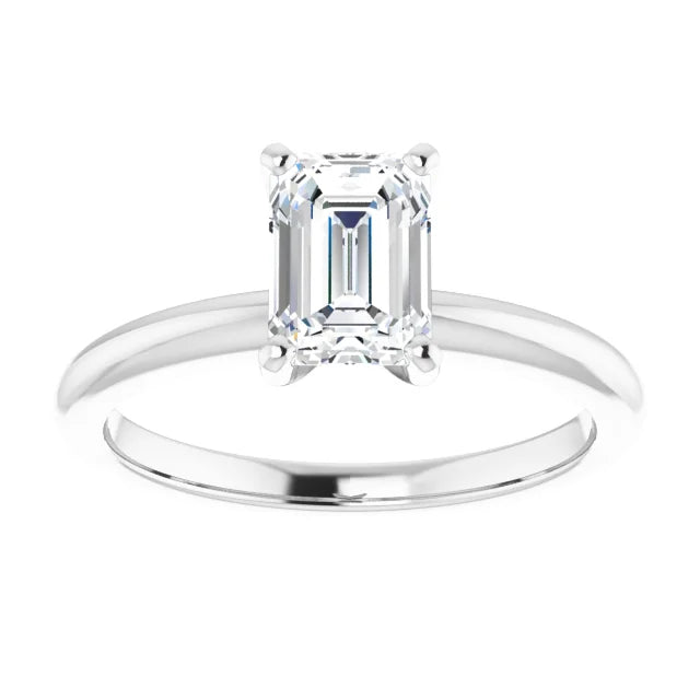 Emerald Cut Solitaire Diamond Engagement Ring 1 CTW Platinum