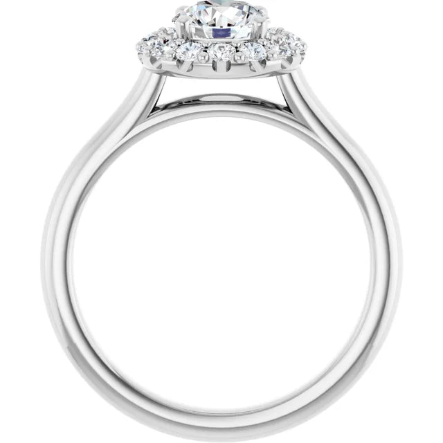 14K White Round 1 CTW Diamond Engagement Ring Full photo