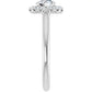 14K White Round 1 CTW Diamond Engagement Ring Stand photo