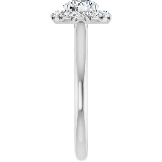 14K White Round 1 CTW Diamond Engagement Ring Stand photo