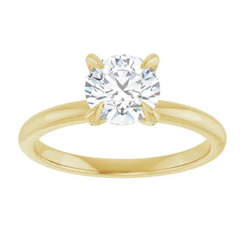 1 CTW Round diamond engagement ring Yellow Gold