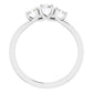 1 CTW three Stone Diamond Ring on 14K platinum Side Picture