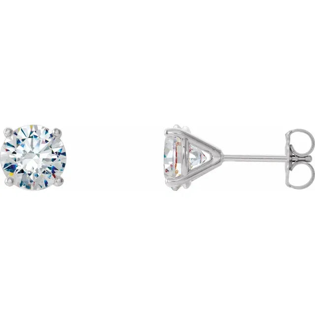 1 CTW Martini Style Diamond Stud Earrings Set in white gold or platinum 