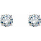 1 CTW Martini Style Diamond Stud Earrings Set in Platinum 