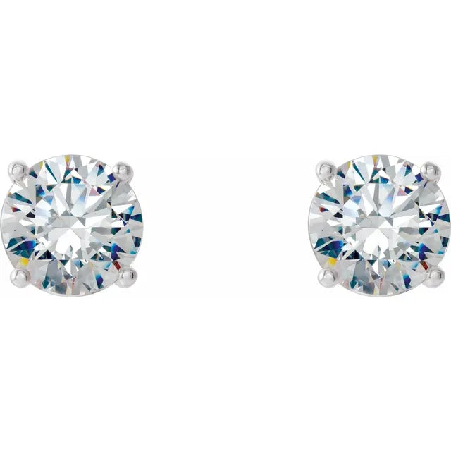 1 CTW Martini Style Diamond Stud Earrings Set in Platinum 