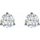 1 CTW 3 Prong Martini Diamond Stud Earrings Set in white gold or platinum 