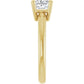 1 CT Princes Cut (Square Cut) Solitaire Diamond Engagement Ring set in Yellow Gold showing Shank 
