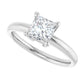 Sideway Picture for 1 CT Princes Cut (Square Cut) Solitaire Diamond Engagement Ring Set in White gold or platinum 