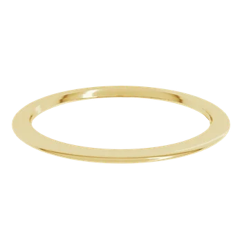 14K Yellow 1 MM Comfort Fit Standard Weight Half Round Band 