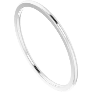 Side way picture for 1 MM Comfort Fit Standard Weight Half Round Band in white gold or platinum 