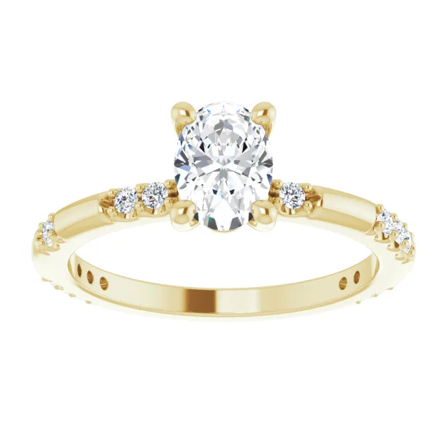 1/2 CTW Diamond engagement ring on Yellow Gold