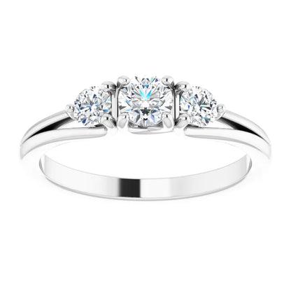 1/2 CTW three Stone Diamond Ring on 14k White Gold