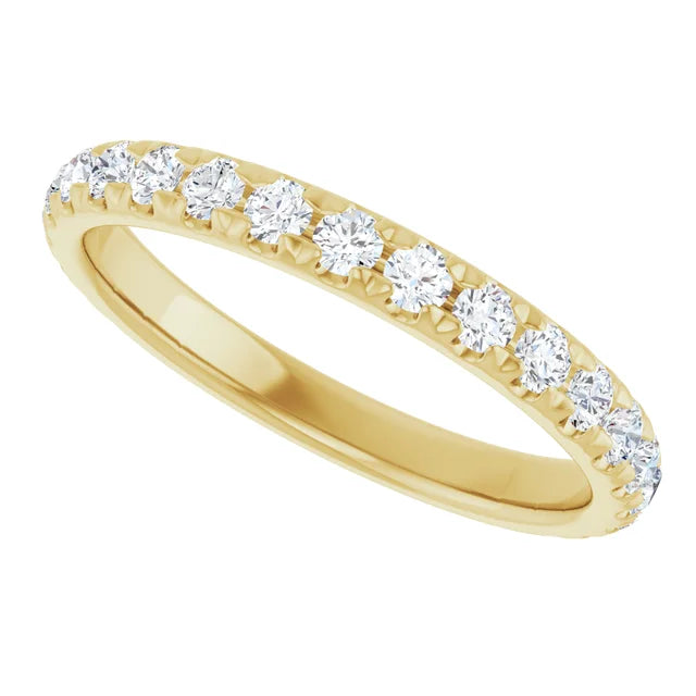Sideway Picture for 1/2 CTW french set Diamond Wedding Band 