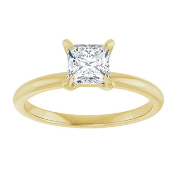 3/4 CTW princess cut diamond engagement ring in 14K Yellow Gold