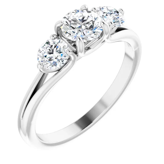 1/2 CTW three Stone Diamond Ring on Platinum