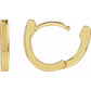 14K Yellow gold 12.5 mm Hinged Hoop Earrings open Earrings 