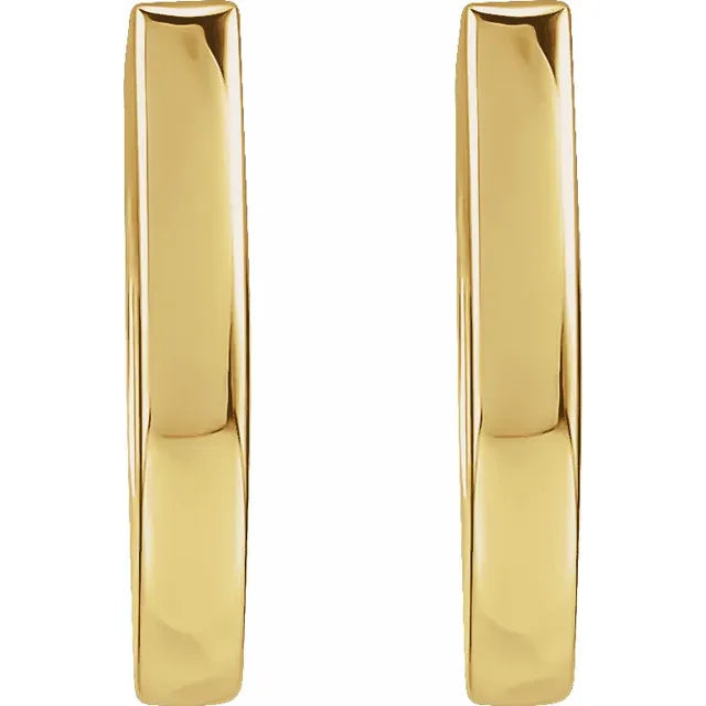 12.5 mm Hinged Hoop Earrings set in yellow gold 