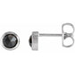 1/2 CTW Rose-Cut Natural Black Diamond Bezel-Set Earrings set in 14K White gold or platinum 
