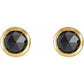 1/2 CTW Rose-Cut Natural Black Diamond Bezel-Set Earrings