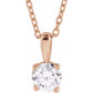 Rose Gold 1/2 CT Diamond Solitaire Pendant 