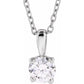 White Gold 1/2 CT Diamond Solitaire Pendant 