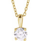 Yellow Gold 1/2 CT Diamond Solitaire Pendant 