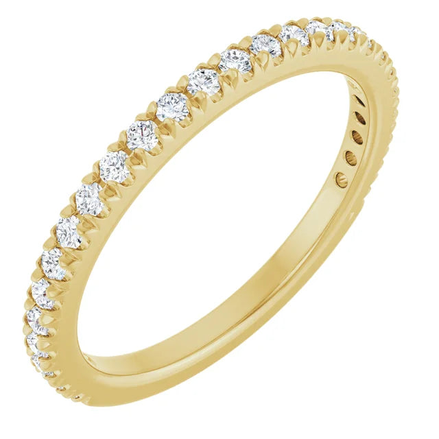 Sideway Picture for 14K Yellow Gold 1/3 CTW Diamond French-Set Anniversary Band 