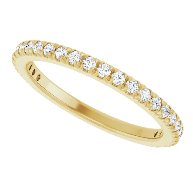 Yellow Gold 1/3 CTW Diamond French-Set Anniversary Band 
